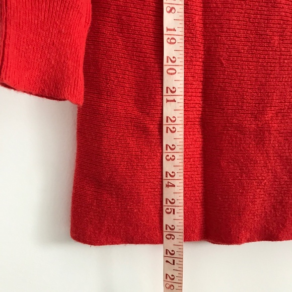 J CREW WOMENS SWEATER WOOL RED OBERSIZED LONG SLEEVE SLOUCHY XS - Picture 7 of 9